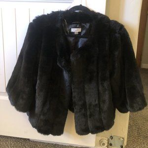 NEW Never Worn Black Calvin Klein Fur Jacket